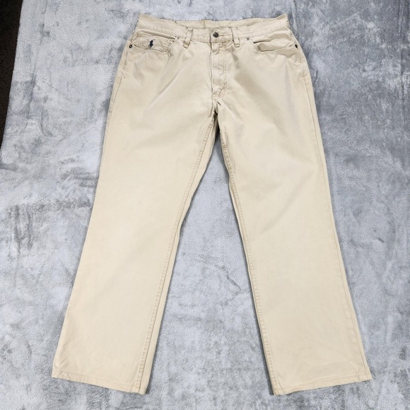 Polo Ralph Lauren Chino Pants Mens 34x30 Khaki Cotton Twill Straight Leg Casual - Picture 2 of 16